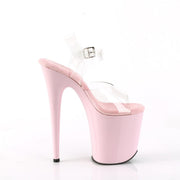 Pleaser FLAMINGO-808 Platform Sandal (Clear/Baby Pink)