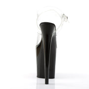 Pleaser FLAMINGO-808 Platform Sandal (Clear/Black)