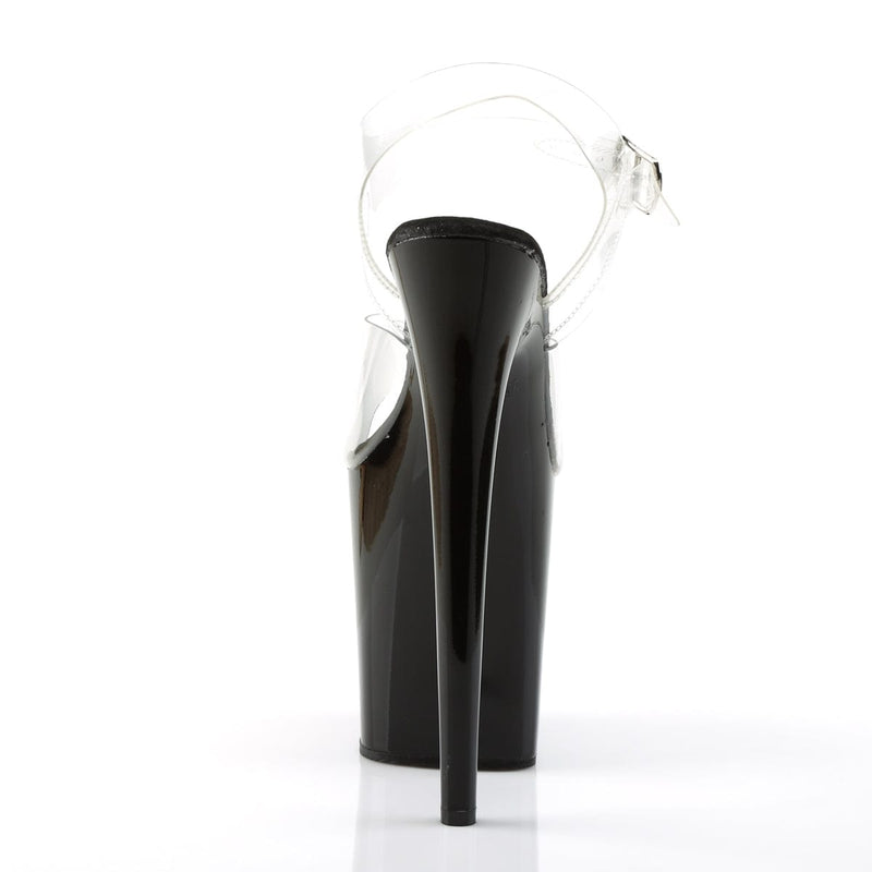 Pleaser FLAMINGO-808 Platform Sandal (Clear/Black)