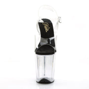 Pleaser FLAMINGO-808 Platform Sandal (Clear-Black/Clear)