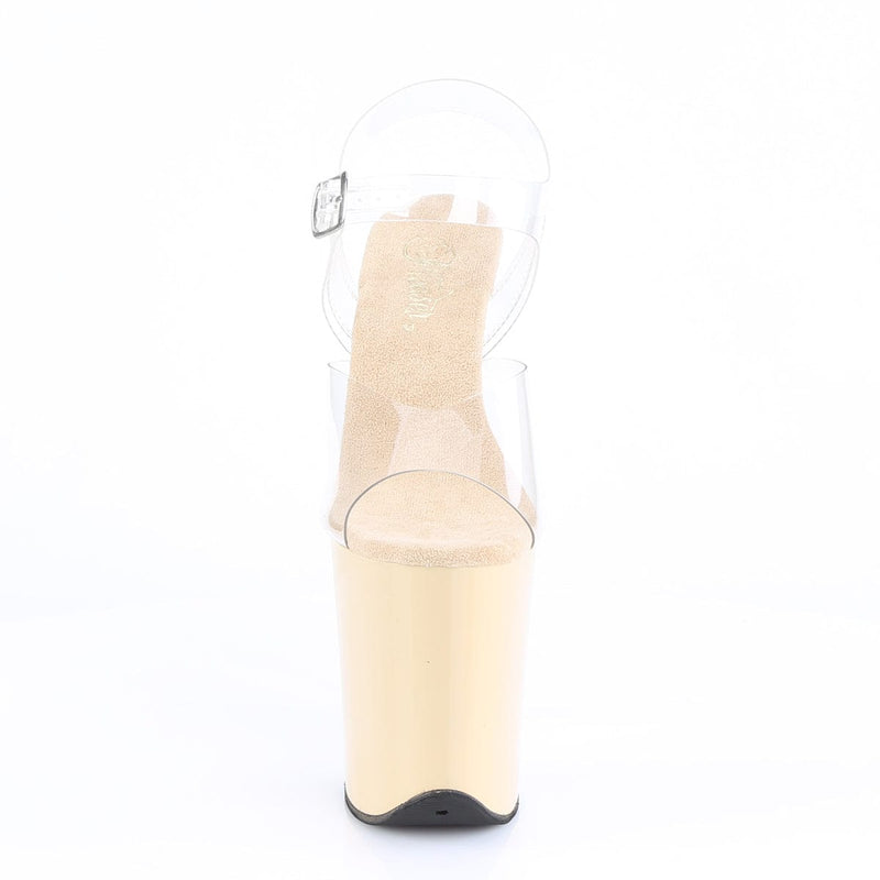 Pleaser FLAMINGO-808 Platform Sandal (Clear/Cream)