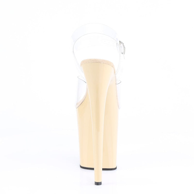 Pleaser FLAMINGO-808 Platform Sandal (Clear/Cream)