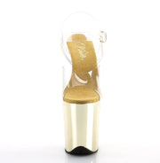 Pleaser FLAMINGO-808 Platform Sandal (Clear/Gold Chrome)