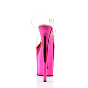 Pleaser FLAMINGO-808 Platform Sandal (Clear/Hot Pink Chrome)