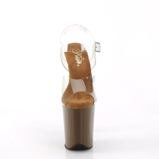 Pleaser FLAMINGO-808 Platform Sandal (Clear/Mocha)