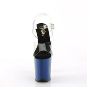 Pleaser FLAMINGO-808 Platform Sandal (Clear/Royal Blue)