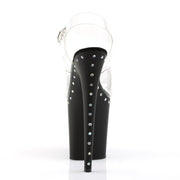 Pleaser FLAMINGO-808ABLS Platform Sandal (Clear/Black Matte)