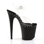 Pleaser FLAMINGO-808ABLS Platform Sandal (Clear/Black Matte)