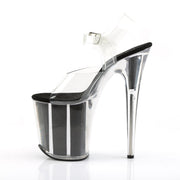 Pleaser FLAMINGO-808G Platform Sandal (Clear/Black Glitter)