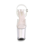 Pleaser FLAMINGO-808G Platform Sandal (Clear/Opal Glitter Inserts)