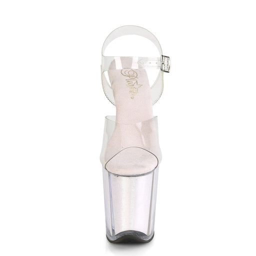 Pleaser FLAMINGO-808G Platform Sandal (Clear/Opal Glitter Inserts)