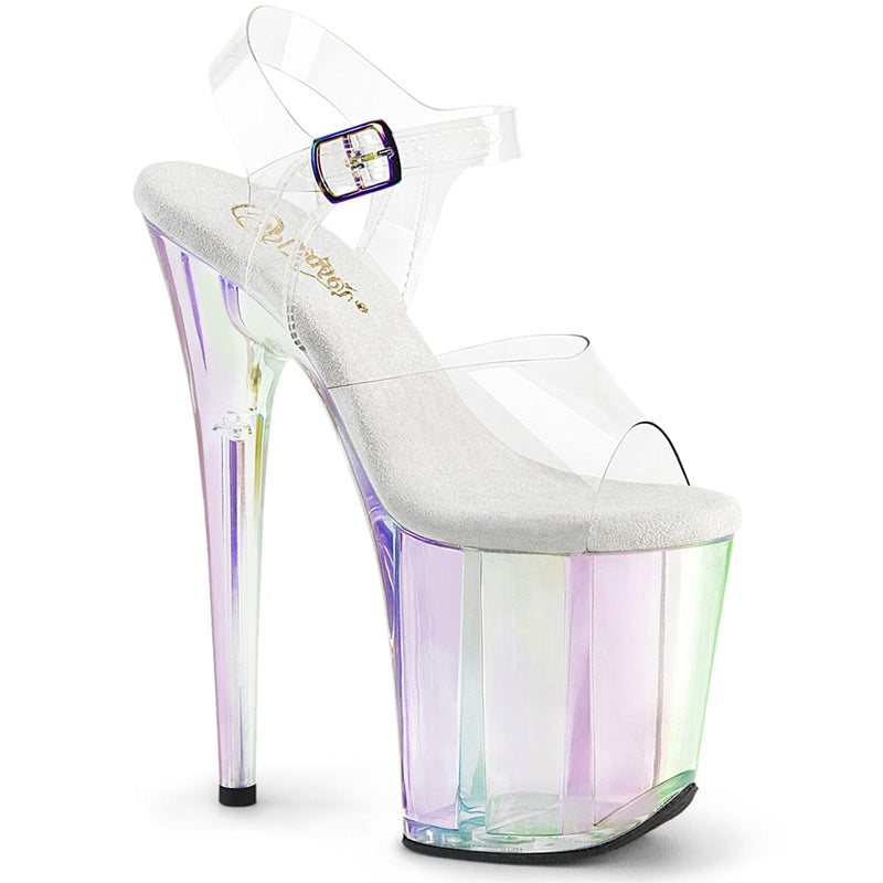 Pleaser FLAMINGO-808HT Platform Sandal (Clear/Holo Tinted)