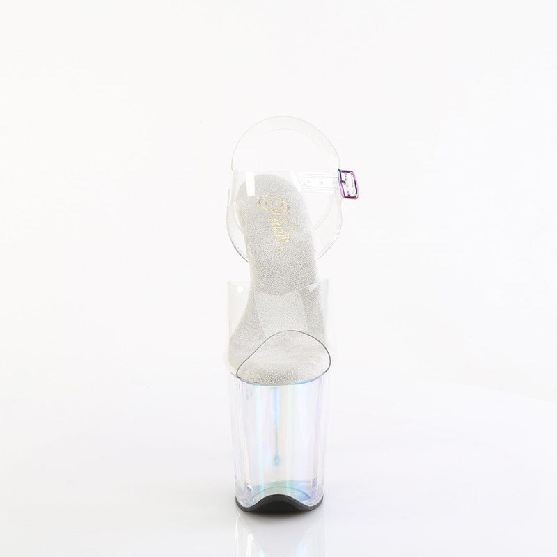 Pleaser FLAMINGO-808HT Platform Sandal (Clear/Holo Tinted)