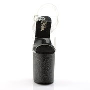 Pleaser FLAMINGO-808MG Platform Sandal (Clear/Black)
