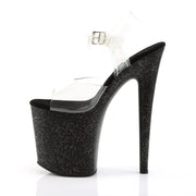 Pleaser FLAMINGO-808MG Platform Sandal (Clear/Black)