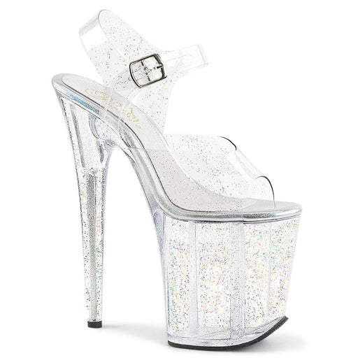 Pleaser FLAMINGO-808MMG Platform Sandal (Clear/Clear)