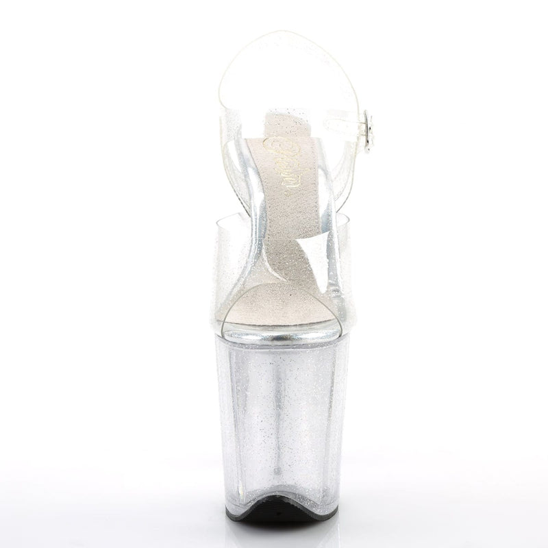 Pleaser FLAMINGO-808MMG Platform Sandal (Clear/Clear)