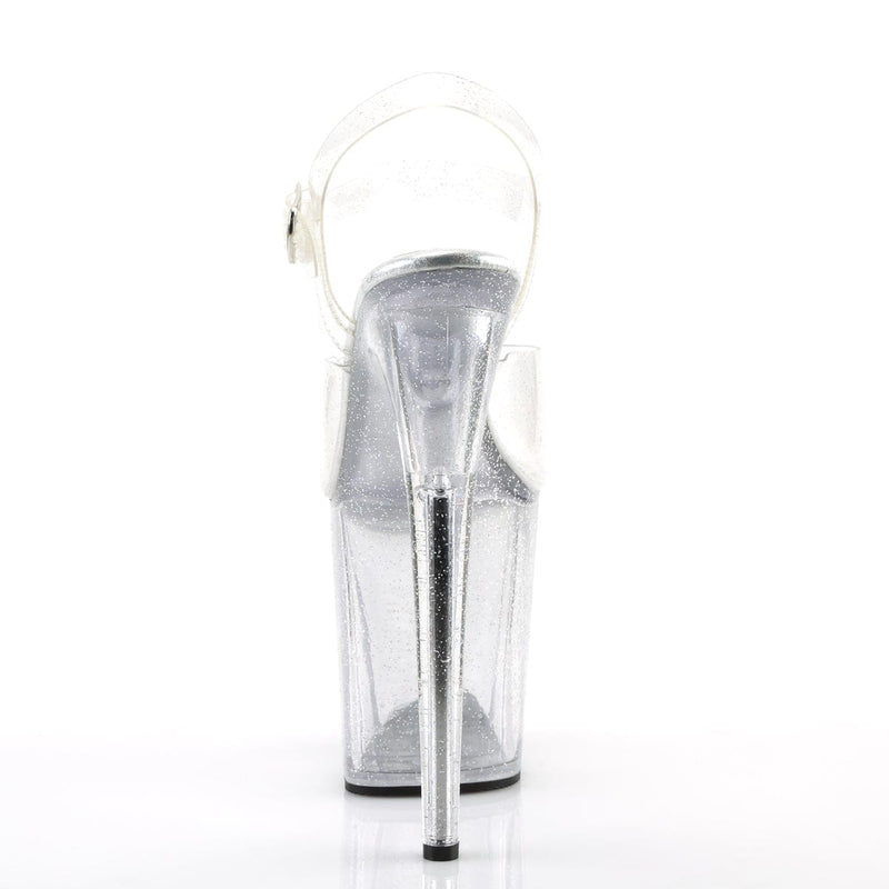 Pleaser FLAMINGO-808MMG Platform Sandal (Clear/Clear)