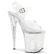 Pleaser FLAMINGO-808MMG Platform Sandal (Clear/Clear)