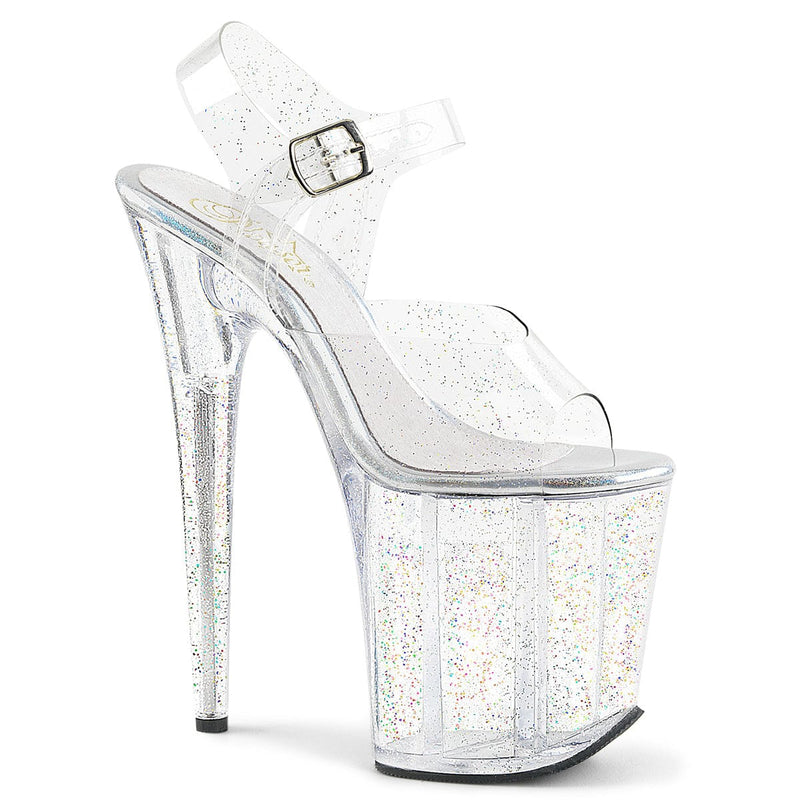 Pleaser FLAMINGO-808MMG Platform Sandal (Clear/Clear)