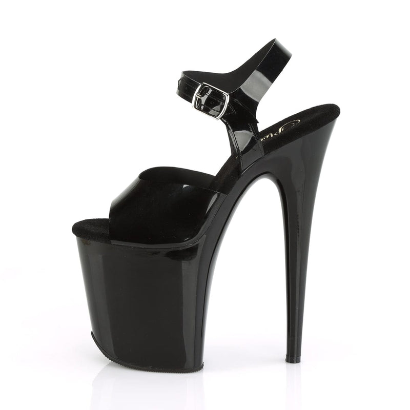 Pleaser FLAMINGO-808N Platform Sandal (Black (Jelly-Like) TPU/Black)
