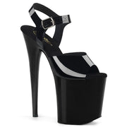 Pleaser FLAMINGO-808N Platform Sandal (Black (Jelly-Like) TPU/Black)