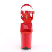 Pleaser FLAMINGO-808N Platform Sandal (Red (Jelly-Like) TPU/Red)