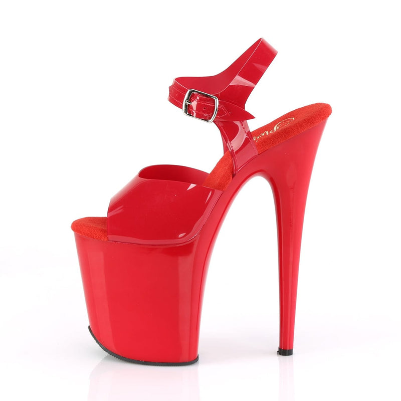 Pleaser FLAMINGO-808N Platform Sandal (Red (Jelly-Like) TPU/Red)
