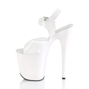 Pleaser FLAMINGO-808N Platform Sandal (White (Jelly-Like) TPU/White)
