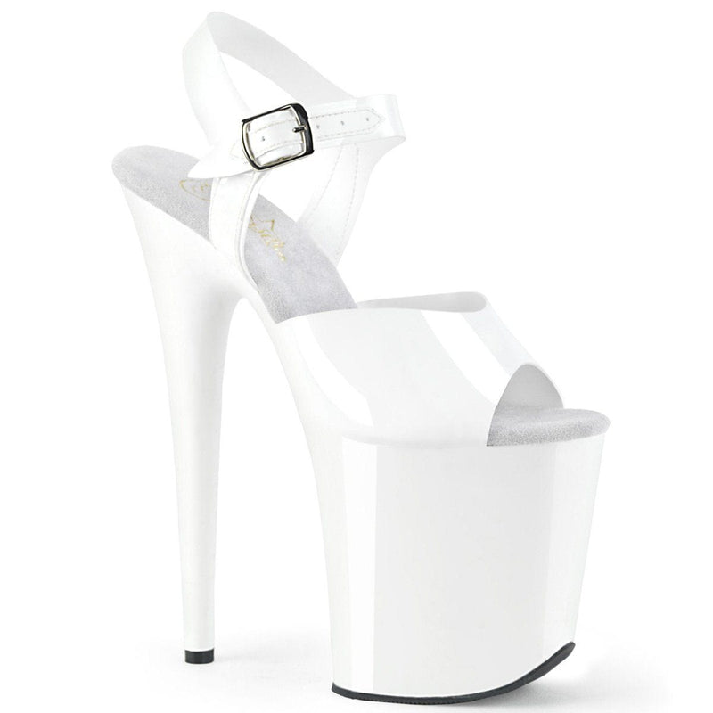 Pleaser FLAMINGO-808N Platform Sandal (White (Jelly-Like) TPU/White)
