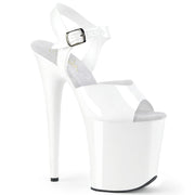 Pleaser FLAMINGO-808N Platform Sandal (White (Jelly-Like) TPU/White)