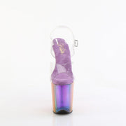 Pleaser FLAMINGO-808RMT Platform Sandal (Clear/Rainbow Misty Tinted)