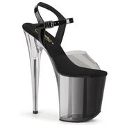 Pleaser FLAMINGO-808T-1 Platform Sandal (Smoke-Black/Black-Clear Ombre)