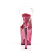 Pleaser FLAMINGO-808T Platform Sandal (Clear/Pink Tinted)