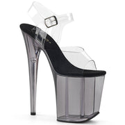 Pleaser FLAMINGO-808T Platform Sandal (Clear/Smoke Tinted)