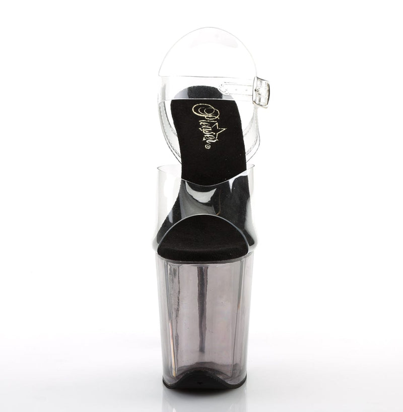 Pleaser FLAMINGO-808T Platform Sandal (Clear/Smoke Tinted)