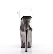 Pleaser FLAMINGO-808T Platform Sandal (Clear/Smoke Tinted)