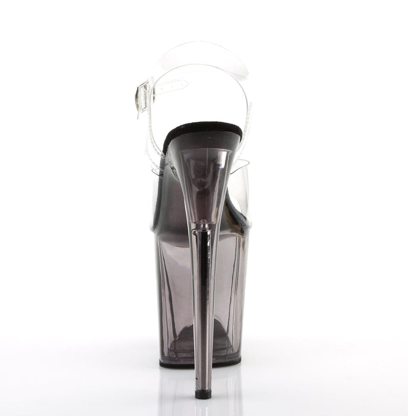 Pleaser FLAMINGO-808T Platform Sandal (Clear/Smoke Tinted)