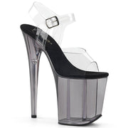 Pleaser FLAMINGO-808T Platform Sandal (Clear/Smoke Tinted)