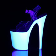 Pleaser FLAMINGO-808UV Platform Sandal (Clear/Neon White)