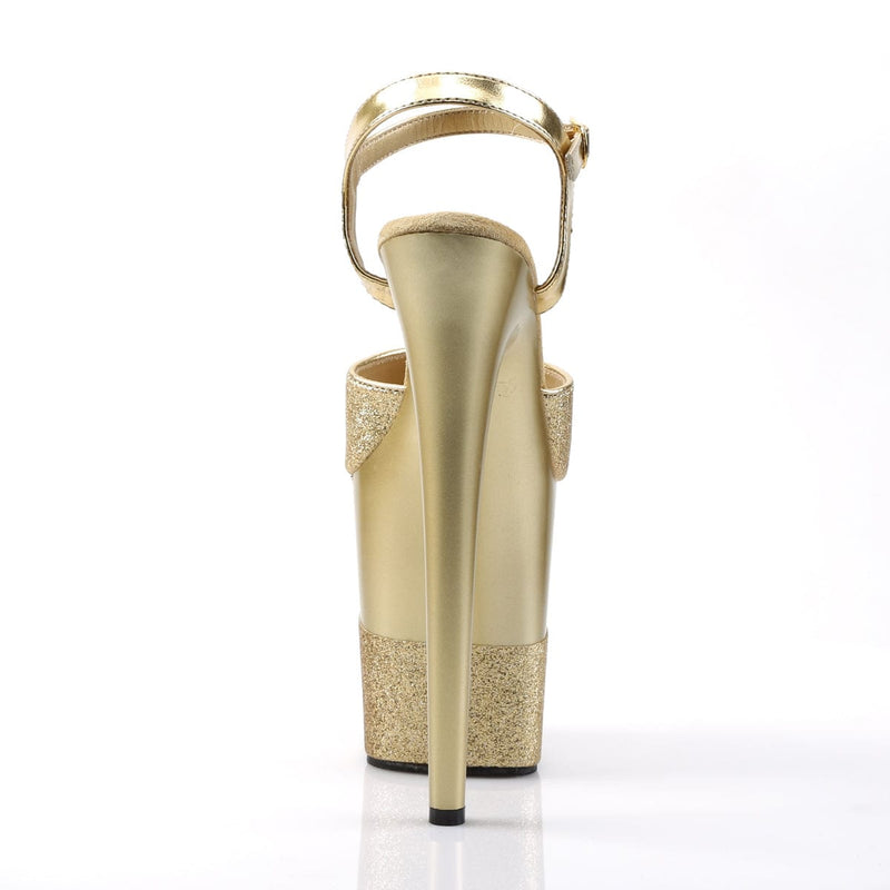 Pleaser FLAMINGO-809-2G Platform Sandal (Gold Glitter/Gold-Glitter)