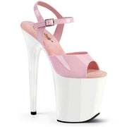 Pleaser FLAMINGO-809 Platform Sandal (Baby Pink Patent/White)