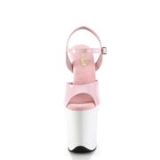 Pleaser FLAMINGO-809 Platform Sandal (Baby Pink Patent/White)