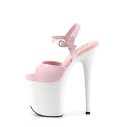 Pleaser FLAMINGO-809 Platform Sandal (Baby Pink Patent/White)
