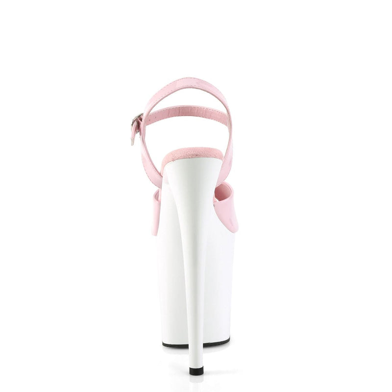 Pleaser FLAMINGO-809 Platform Sandal (Baby Pink Patent/White)