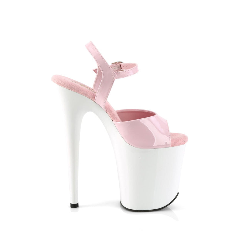 Pleaser FLAMINGO-809 Platform Sandal (Baby Pink Patent/White)