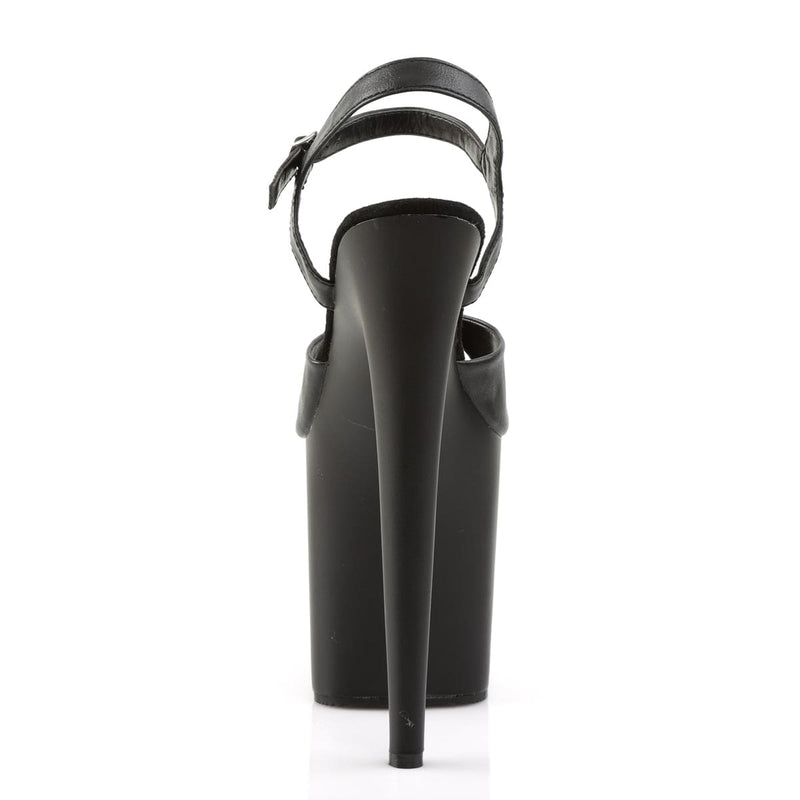 Pleaser FLAMINGO-809 Platform Sandal (Black Faux Leather/Black Matte)