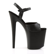 Pleaser FLAMINGO-809 Platform Sandal (Black Faux Leather/Black Matte)