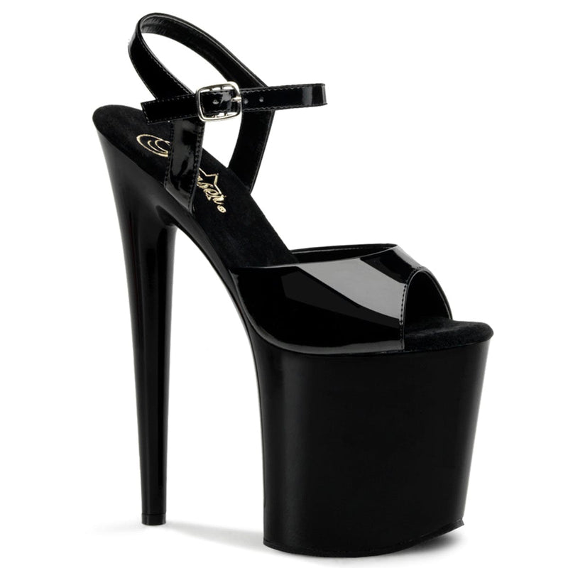 Pleaser FLAMINGO-809 Platform Sandal (Black Patent/Black)