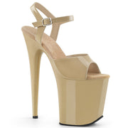 Pleaser FLAMINGO-809 Platform Sandal (Cream Patent/Cream)